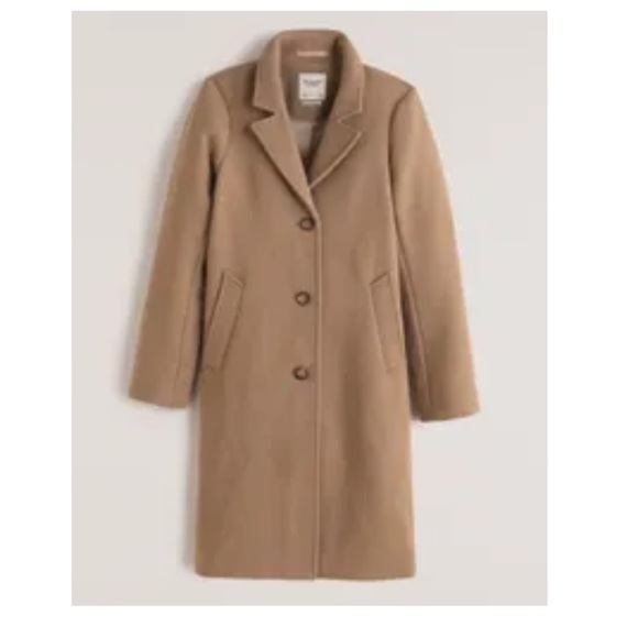 Abercrombie & Fitch Jackets & Blazers - ABERCROMBIE NWT Light Brown Wool-Blend Dad Coat